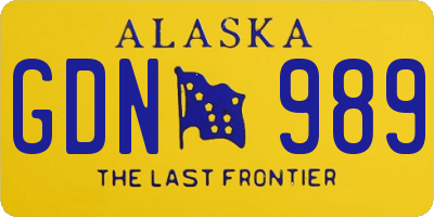 AK license plate GDN989