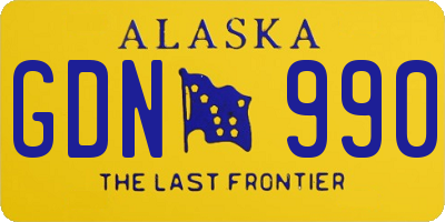AK license plate GDN990