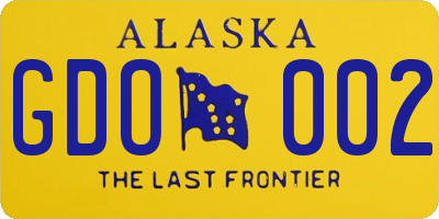 AK license plate GDO002