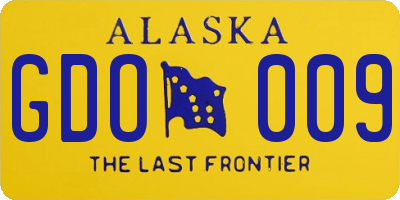 AK license plate GDO009