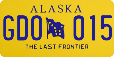 AK license plate GDO015