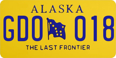 AK license plate GDO018