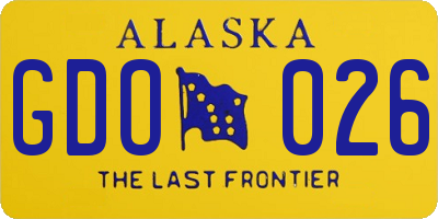 AK license plate GDO026
