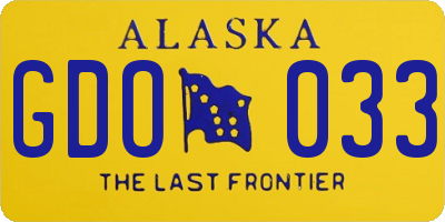 AK license plate GDO033