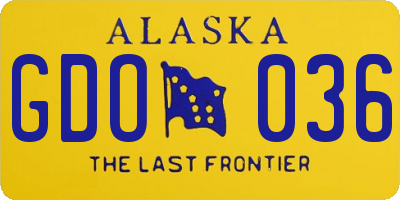 AK license plate GDO036