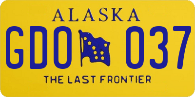 AK license plate GDO037