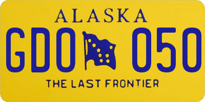 AK license plate GDO050