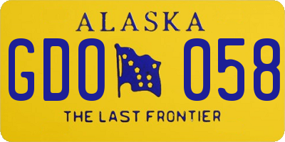 AK license plate GDO058