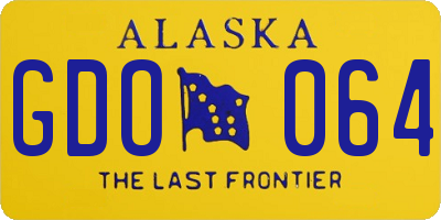 AK license plate GDO064