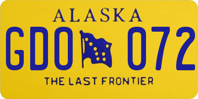 AK license plate GDO072