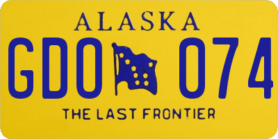 AK license plate GDO074