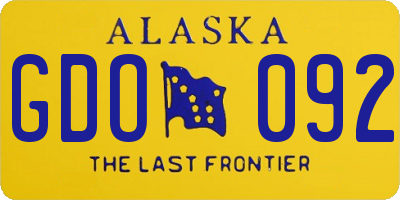 AK license plate GDO092