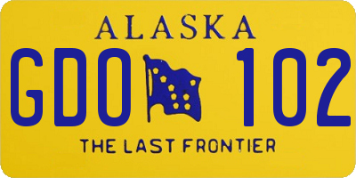 AK license plate GDO102