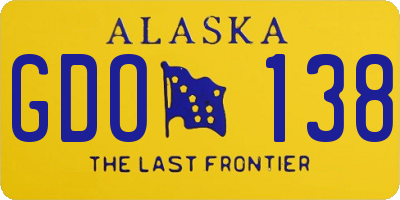 AK license plate GDO138