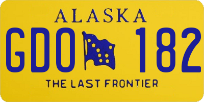 AK license plate GDO182