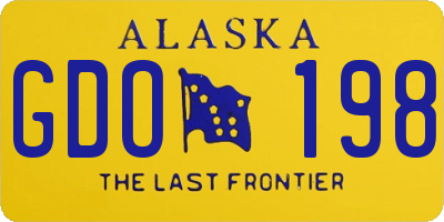 AK license plate GDO198