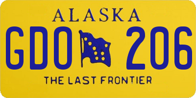 AK license plate GDO206