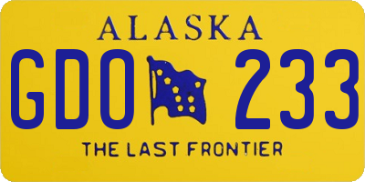 AK license plate GDO233