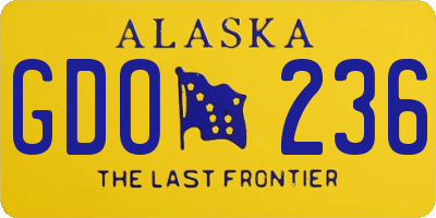 AK license plate GDO236