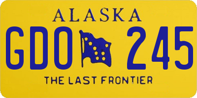 AK license plate GDO245