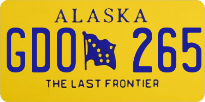 AK license plate GDO265