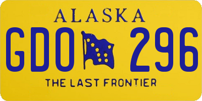 AK license plate GDO296