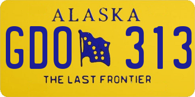 AK license plate GDO313