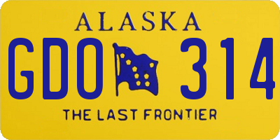AK license plate GDO314