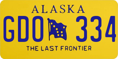 AK license plate GDO334