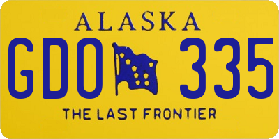 AK license plate GDO335