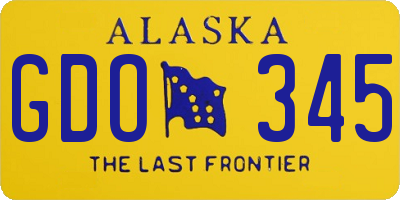 AK license plate GDO345