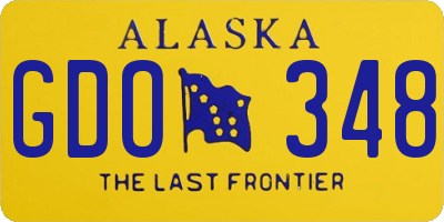 AK license plate GDO348