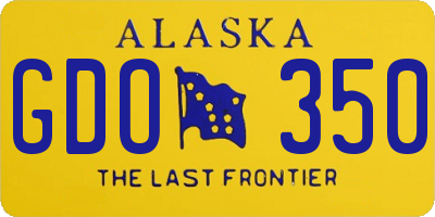 AK license plate GDO350