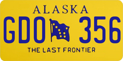 AK license plate GDO356