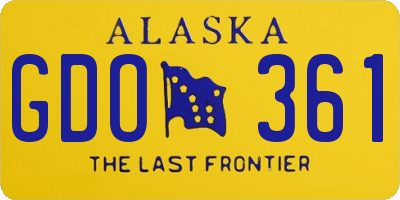 AK license plate GDO361