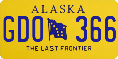 AK license plate GDO366