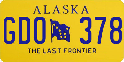 AK license plate GDO378