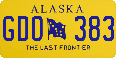 AK license plate GDO383