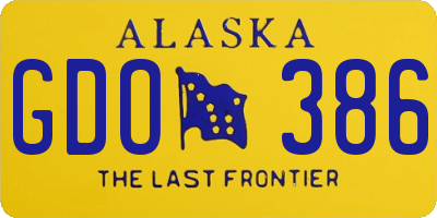AK license plate GDO386
