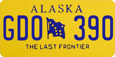 AK license plate GDO390