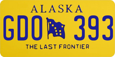 AK license plate GDO393