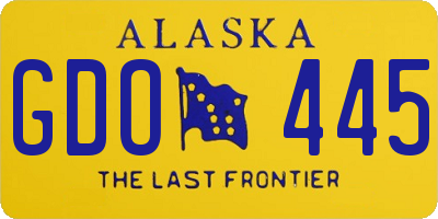 AK license plate GDO445