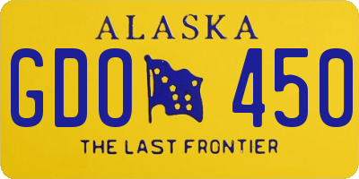 AK license plate GDO450