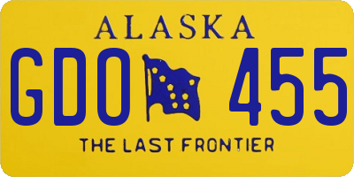 AK license plate GDO455