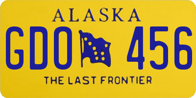 AK license plate GDO456