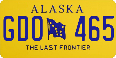 AK license plate GDO465