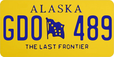 AK license plate GDO489
