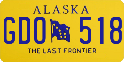 AK license plate GDO518