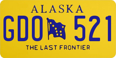 AK license plate GDO521
