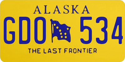 AK license plate GDO534